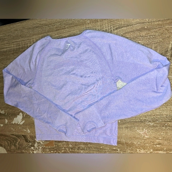 Gymshark Dry Lavender Longsleeve Crop Top Gym Workout Activewear Women's M - Picture 3 of 6